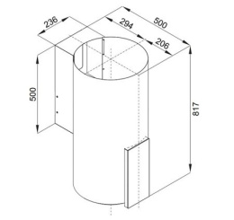 VDB okap kominowy TUBE P GLASS WHITE