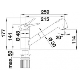 Blanco Wega-S II Silgranit-Look Bateria kuchenna z wyciąganą wylewką chrom/delikatny biały 526982
