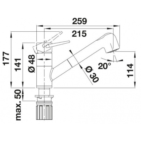 Blanco Wega-S II Silgranit-Look Bateria kuchenna z wyciąganą wylewką chrom/wulkaniczny szary 526983