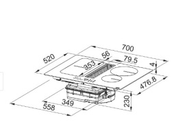 FRANKE studio Smart 2gether FSM 709 HI okap zintegrowany z płytą indukcyjną 340.0678.203