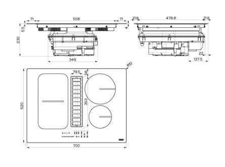  FRANKE studio Smart 2gether FSM 709 HI okap zintegrowany z płytą indukcyjną 340.0678.203