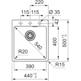 Franke Studio Zlewozmywak Maris MRG 610-39 FTL czarny mat + czarny zestaw odpływowy 114.0693.580