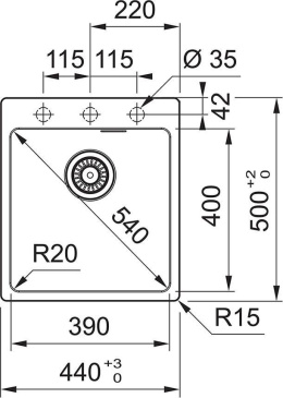 Franke studio Zlewozmywak Maris MRG 610-39 FTL Fragranit biały polarny (114.0661.789)