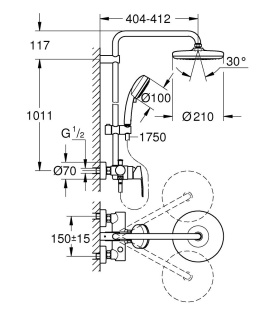 GROHE-Tempesta Cosmopolitan System 210 System prysznicowy chrom 26224001