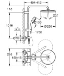 GROHE Tempesta Cosmopolitan System 250 System prysznicowy z termostatem do montażu ściennego 26670000