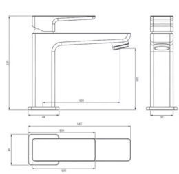 OMNIRES PARMA BATERIA UMYWALKOWA CHROM PM7410CR