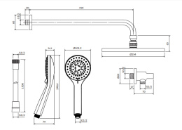 OMNIRES Y Termostatyczny system prysznicowy podtynkowy złoty szczotkowany SYSYT05GLB