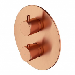 Omnires Y Termostatyczna bateria prysznicowo-wannowa podtynkowa, element natynkowy miedź szczotkowana Y1236ROCPB