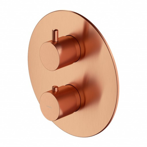 Omnires Y Termostatyczna bateria prysznicowo-wannowa podtynkowa, element natynkowy miedź szczotkowana Y1236ROCPB