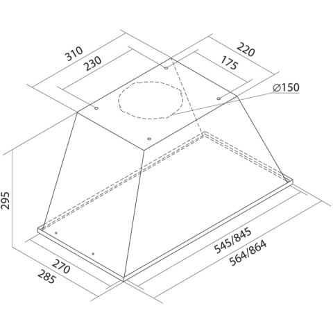 TOFLESZ Okap Linea Bravo 56.4 cm Biały TOFLESZ Okap Linea Bravo 56.4 cm Biały