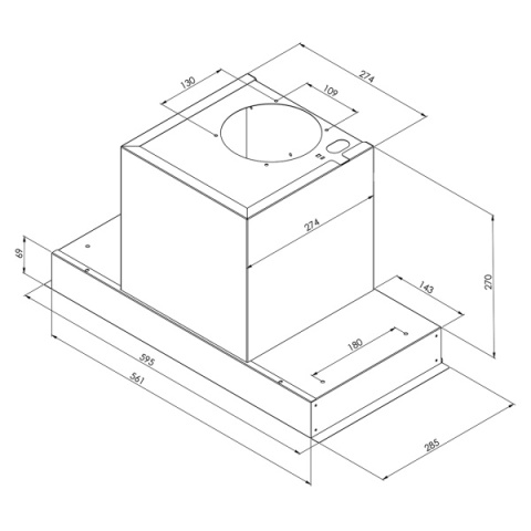 Toflesz okap 59.5 Lumino Inox Toflesz okap 59.5 Lumino Inox