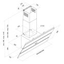 Toflesz okap 60cm Cascada Plus Biały