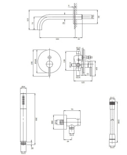 OMNIRES System wannowy podtynkowy miedź szczotkowana SYSYW01CPB