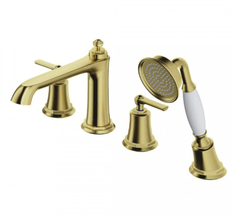 Omnires Armance bateria wannowa 4-otworowa retro mosiądz szczotkowany AM5232BSB