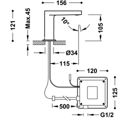 Z kodem LATO -7% !!! Tres Class Bezdotykowa bateria umywalkowa elektroniczna chrom 205.603.01