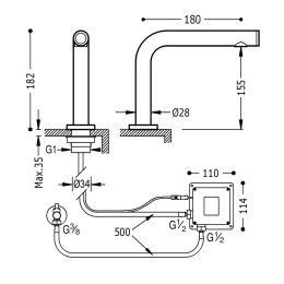 Tres Class-Tres Touch-Tres Elektroniczna bateria umywalkowa chrom 061.447.01