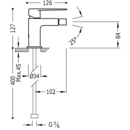 Tres Class-Tres bateria bidetowa chrom 205.120.01.D