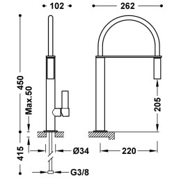 Tres Class Tres bateria kuchenna stojąca chrom 20548702