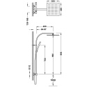 Tres Cuadro Zestaw prysznicowy natynkowy z deszczownicą chrom 00719102