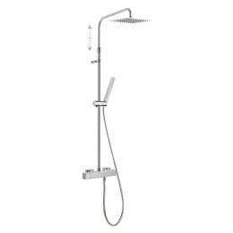 Tres Cuadro Zestaw prysznicowy natynkowy z deszczownicą chrom 00719702