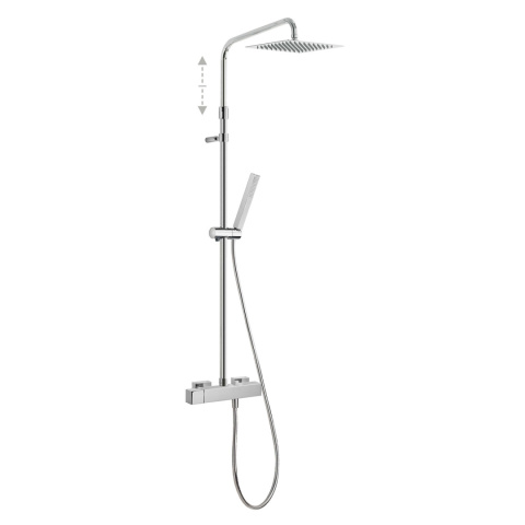 Tres Cuadro Zestaw prysznicowy natynkowy z deszczownicą chrom 00719702