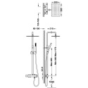 Tres Cuadro Zestaw prysznicowy natynkowy z deszczownicą chrom 00719702