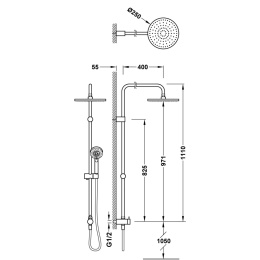 Tres Eco-Tres Zestaw prysznicowy z deszczownicą chrom 06163505