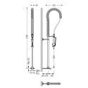 Tres Essential bateria kuchenna stojąca chrom-biel 130481