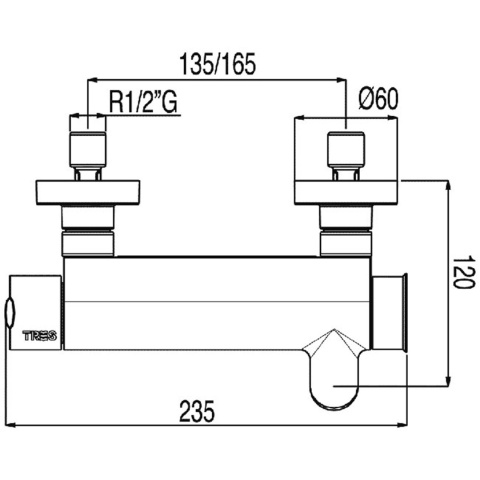 Tres LEX-TRES - Jednouchwytowa naścienna bateria wannowo-natryskowa 181474