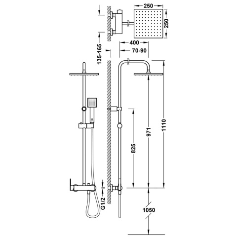 Tres Lex-Tres zestaw prysznicowy chrom 08119301