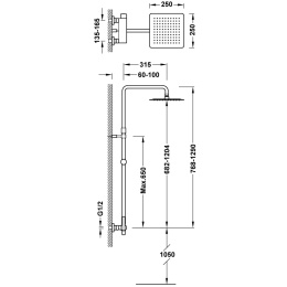 Tres Lex zestaw prysznicowy natynkowy chrom 08119701
