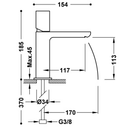 Tres Loft-Tres Bateria umywalkowa kolor chrom 20010102D