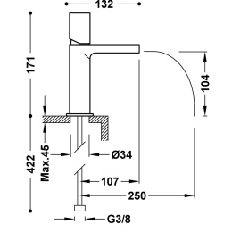 Tres Loft-Tres Bateria umywalkowa kolor chrom 20011002