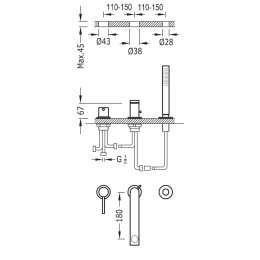 Tres Max-Tres Jednouchwytowa bateria wannowo-prysznicowa 3-otworowa chrom 062.161.03