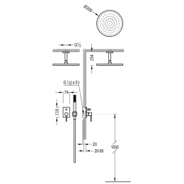 Tres Max-Tres Zestaw prysznicowy podtynkowy chrom 062.180.80