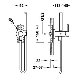 Tres Max Tres bateria bidetowa podtynkowa chrom 134122