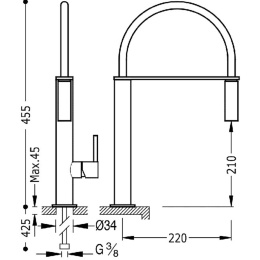 Tres Max Tres bateria kuchenna stojąca chrom 06248702