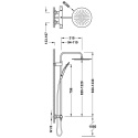 Tres Over-Wall zestaw prysznicowy ścienny termostatyczny z deszczownicą chrom 19038705