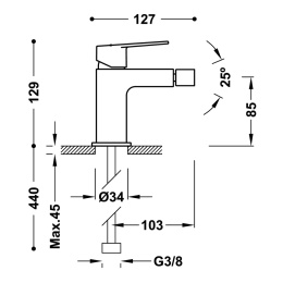 Tres Project bateria bidetowa chrom 211.120.01