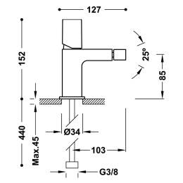 Tres Project bateria bidetowa chrom 211.120.02.D