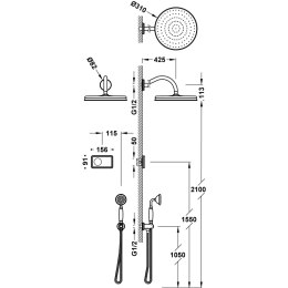 Tres Shower Technology Podtynkowy termostatyczny elektroniczny zestaw prysznicowy chrom 09226201