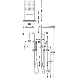 Tres Shower Technology zestaw prysznicowy chrom 09286307
