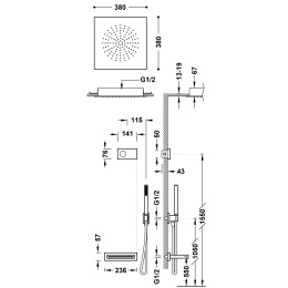 Tres Shower Technology zestaw wannowy chrom 09286315