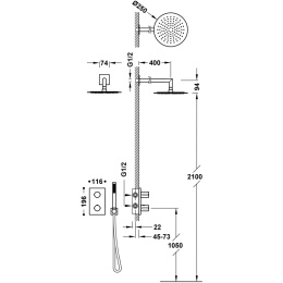 Tres Therm-Box zestaw prysznicowy podtynkowy termostatyczny z deszczownicą chrom 06225004