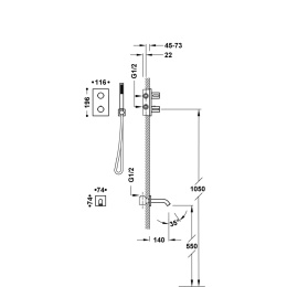 Tres Therm-Box zestaw wannowo-prysznicowy podtynkowy termostatyczny chrom 06225006