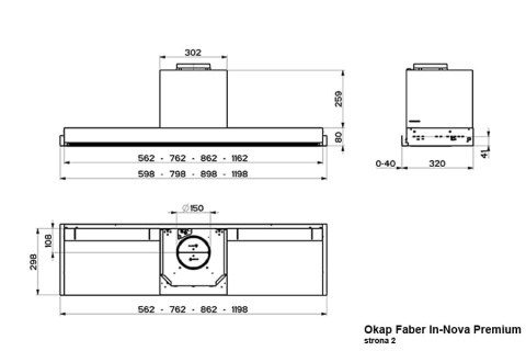 FABER STUDIO Okap IN-NOVA PREMIUM BK Matt 60 DO ZABUDOWY CZARNY MAT 305.0625.239 FABER STUDIO Okap IN-NOVA PREMIUM BK Matt 60 DO ZABUDOWY CZARNY MAT 305.0625.239