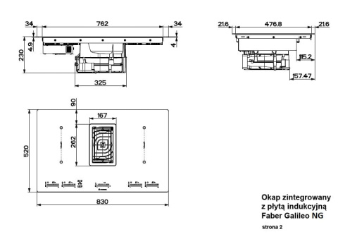 Faber Studio Okap GALILEO BK GLASS NG A83 zintegrowany z płytą indukcyjną czarne szkło 340.0594.624 Faber Studio Okap GALILEO BK GLASS NG A83 zintegrowany z płytą indukcyjną czarne szkło 340.0594.624