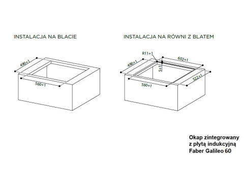 Faber Studio Okap GALILEO SMART BK A60 zintegrowany z płytą indukcyjną czarne szkło 340.0627.227 Faber Studio Okap GALILEO SMART BK A60 zintegrowany z płytą indukcyjną czarne szkło 340.0627.227