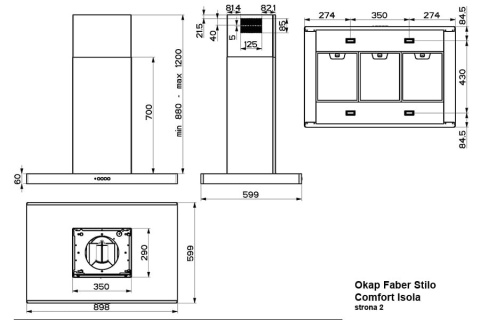 Faber Studio Okap STILO COMFORT ISOLA X 90/2 wysypowy stal nierdzewna 325.0618.738 Faber Studio Okap STILO COMFORT ISOLA X 90/2 wysypowy stal nierdzewna 325.0618.738