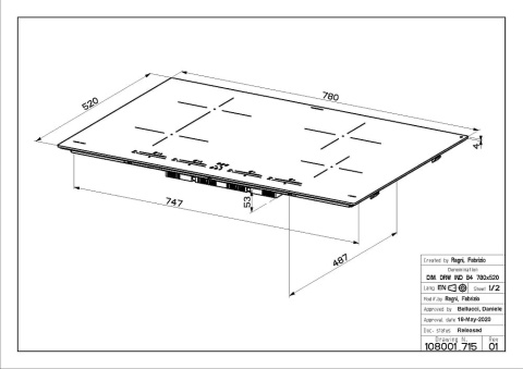 Faber Studio Płyta indukcyjna 78cm FCH 84 BK KL czarne szkło 108.0604.935 Faber Studio Płyta indukcyjna 78cm FCH 84 BK KL czarne szkło 108.0604.935